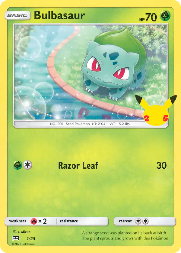 Carta Bulbasaur 1/25 de McDonald's Collection 2021
