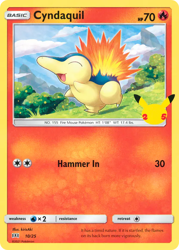 Carta Cyndaquil 10/25 de McDonald's Collection 2021