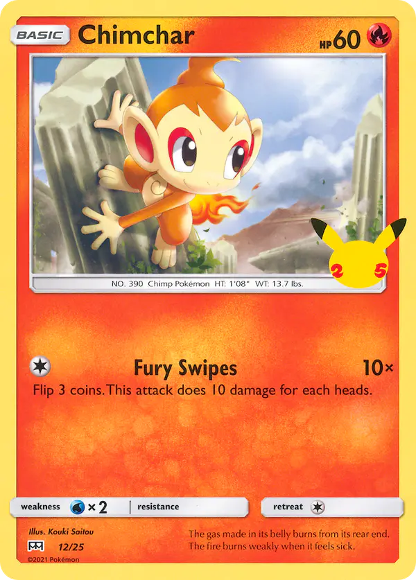 Carta Chimchar 12/25 de McDonald's Collection 2021