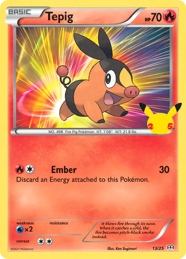 Carta Tepig 13/25 de McDonald's Collection 2021