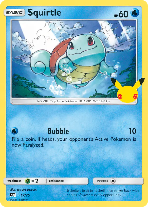 Carta Squirtle 17/25 de McDonald's Collection 2021