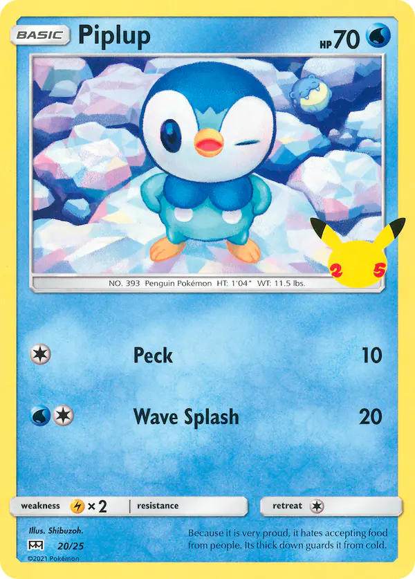 Carta Piplup 20/25 de McDonald's Collection 2021
