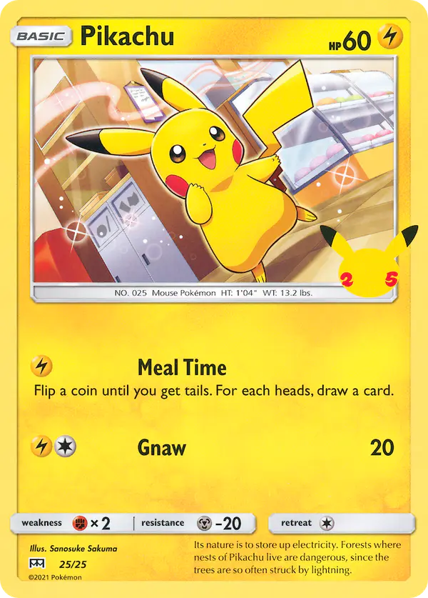 Carta Pikachu 25/25 de McDonald's Collection 2021