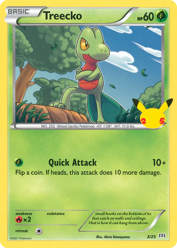 Carta Treecko 3/25 de McDonald's Collection 2021