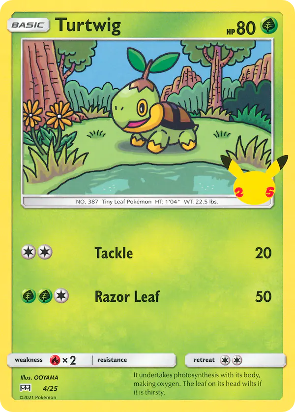 Carta Turtwig 4/25 de McDonald's Collection 2021