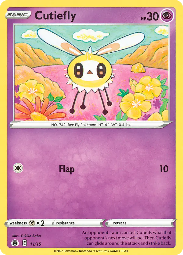 Carta Cutiefly 11/15 de McDonald's Collection 2022