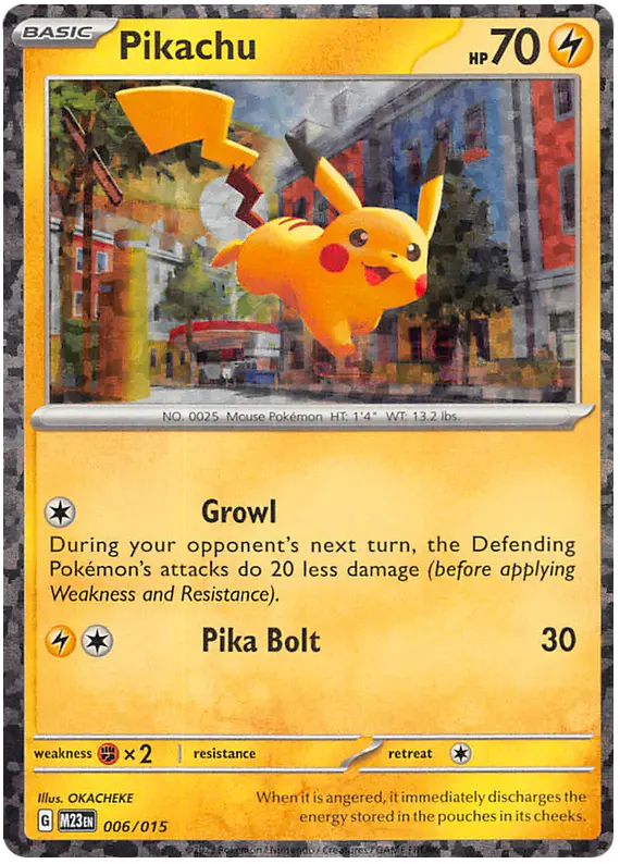 Carta Pikachu 6/15 de McDonald's Collection 2023