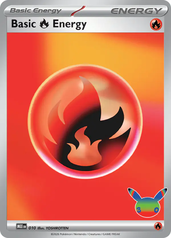 Carta Basic Fire Energy 010/016 de Mega Evolution Energy