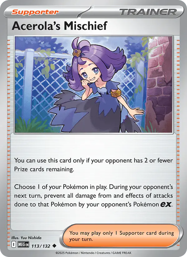 Carta Acerola's Mischief 113/132 de Mega Evolution