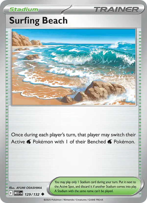Carta Surfing Beach 129/132 de Mega Evolution