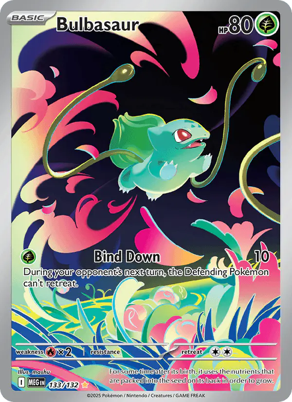 Carta Bulbasaur 133/132 de Mega Evolution