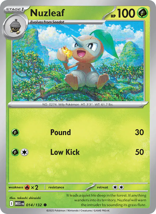 Carta Nuzleaf 014/132 de Mega Evolution