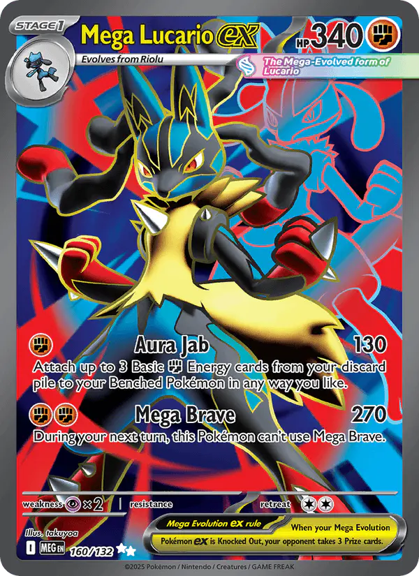 Carta Mega Lucario ex 160/132 de Mega Evolution