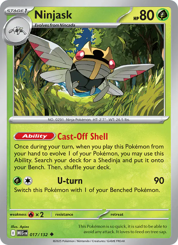 Carta Ninjask 017/132 de Mega Evolution