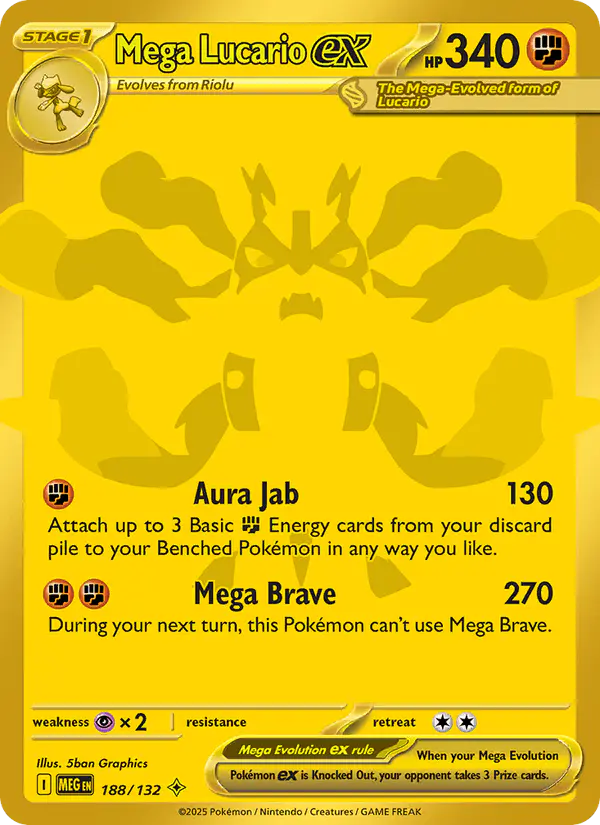 Carta Mega Lucario ex 188/132 de Mega Evolution