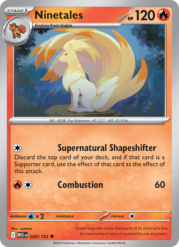 Carta Ninetales 020/132 de Mega Evolution