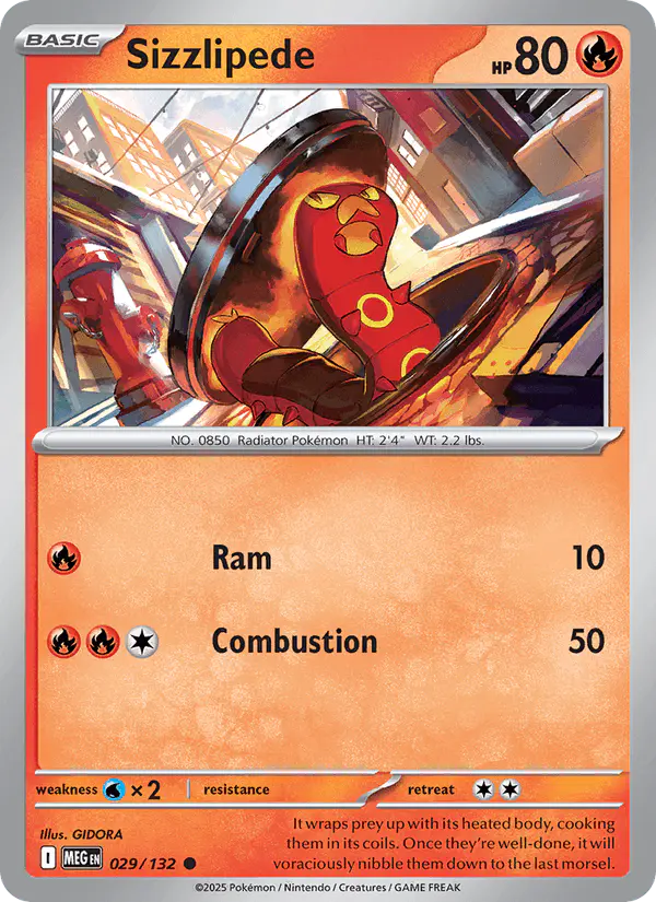 Carta Sizzlipede 029/132 de Mega Evolution