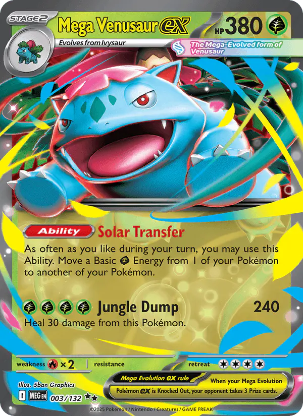 Carta Mega Venusaur ex 003/132 de Mega Evolution
