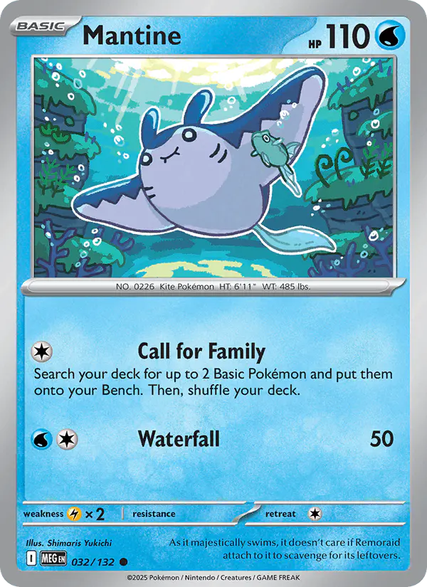 Carta Mantine 032/132 de Mega Evolution