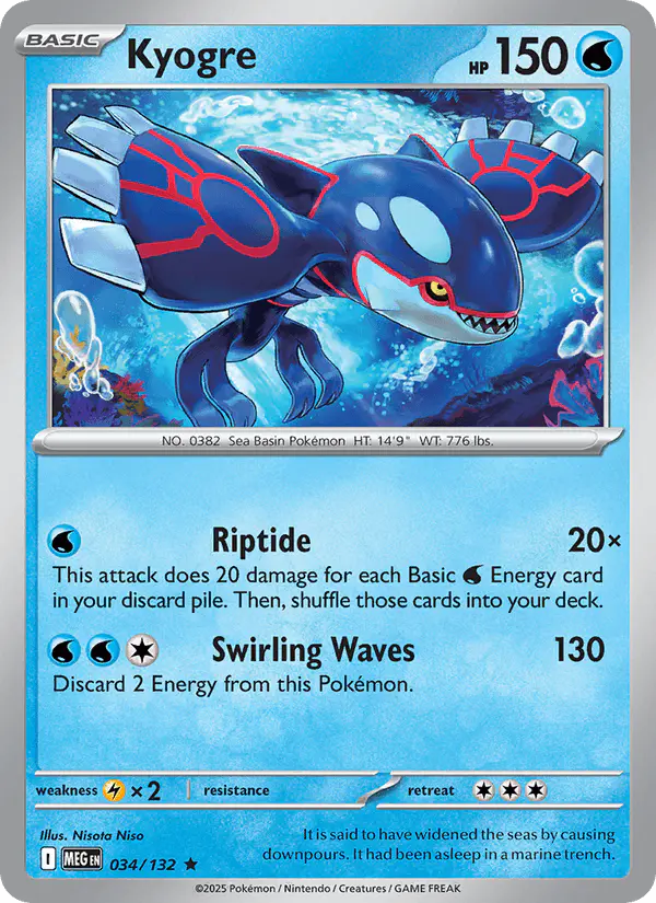 Carta Kyogre 034/132 de Mega Evolution