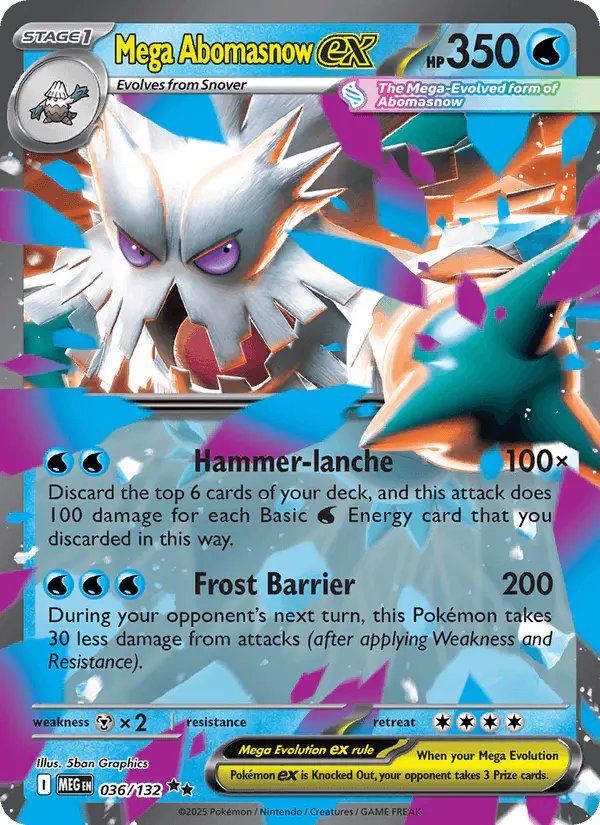 Carta Mega Abomasnow ex 036/132 de Mega Evolution