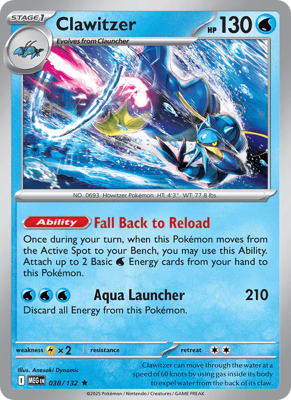 Carta Clawitzer 038/132 de Mega Evolution