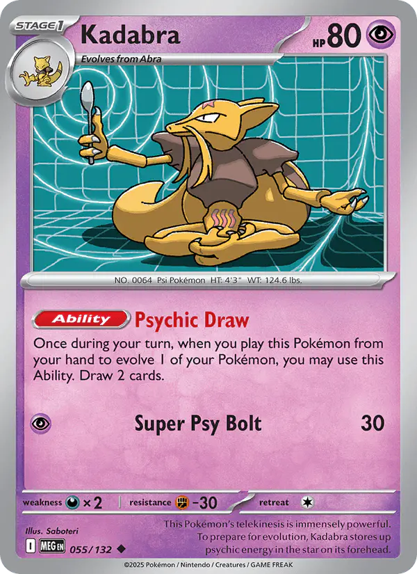 Carta Kadabra 055/132 de Mega Evolution