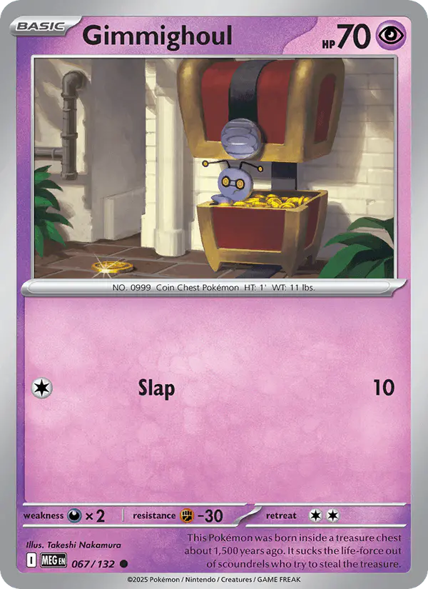 Carta Gimmighoul 067/132 de Mega Evolution