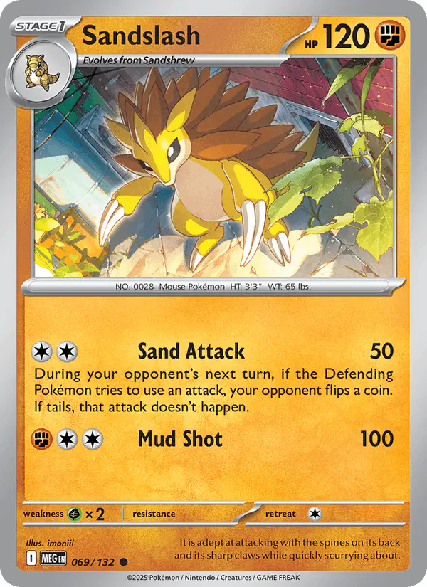 Carta Sandslash 069/132 de Mega Evolution