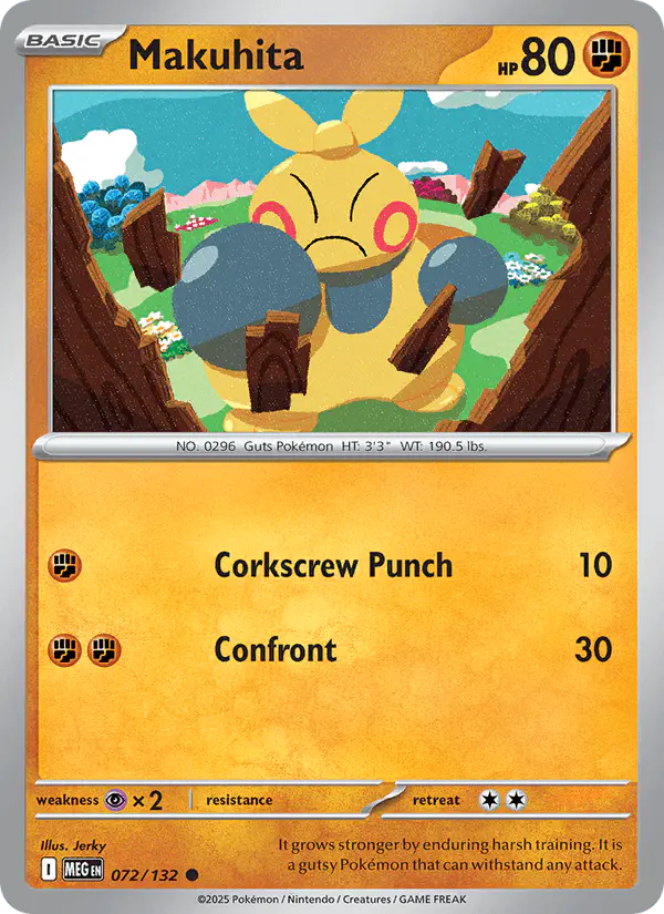 Carta Makuhita 072/132 de Mega Evolution