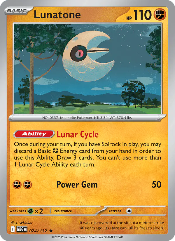 Carta Lunatone 074/132 de Mega Evolution