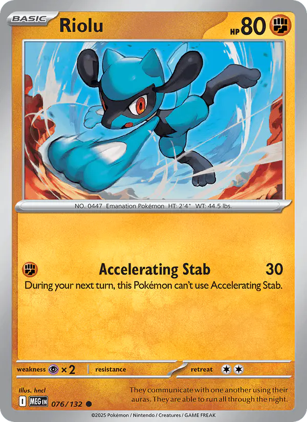Carta Riolu 076/132 de Mega Evolution