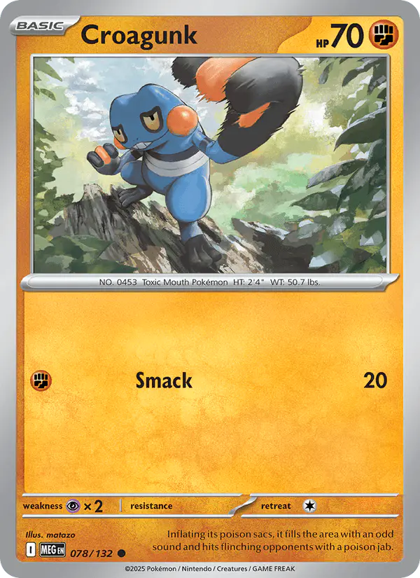 Carta Croagunk 078/132 de Mega Evolution