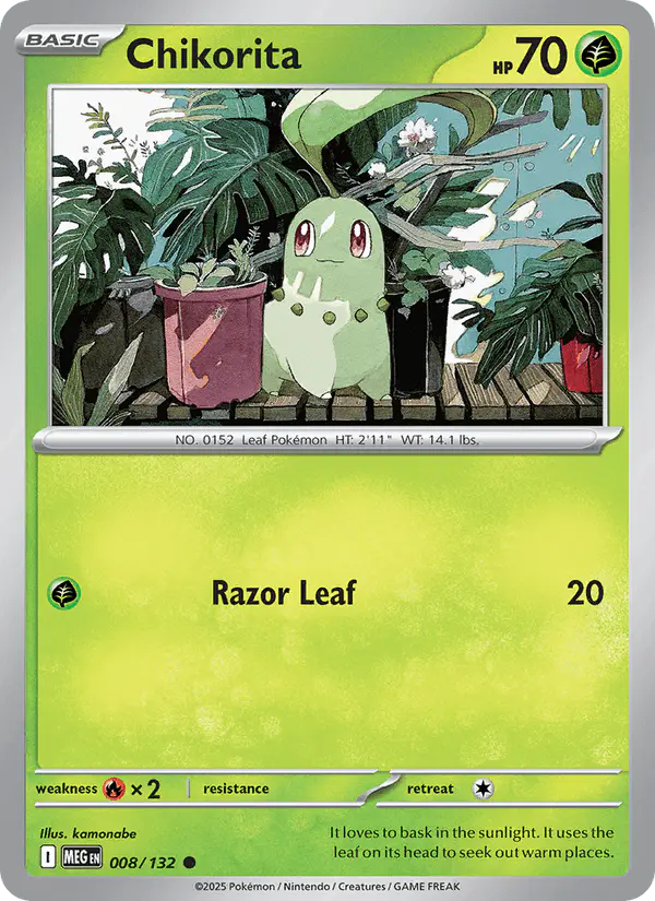 Carta Chikorita 008/132 de Mega Evolution