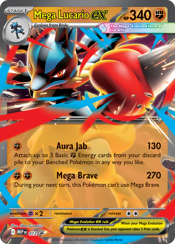 Carta Mega Lucario ex #12 de MEP Black Star Promos