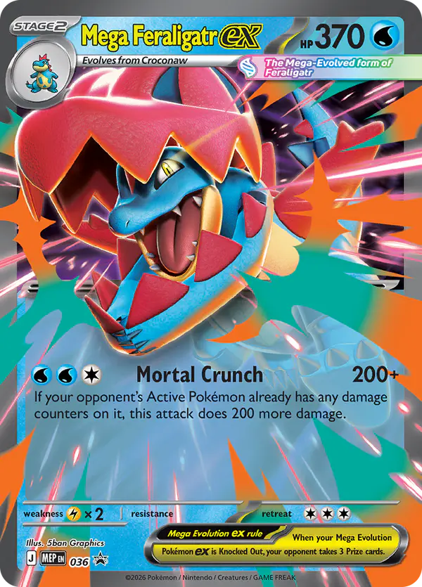 Carta Mega Feraligatr ex #36 de MEP Black Star Promos