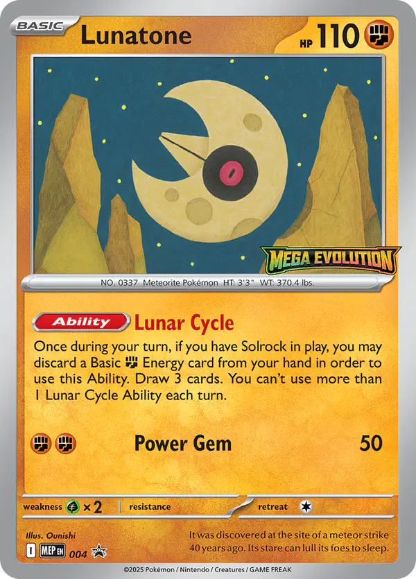 Carta Lunatone #4 de MEP Black Star Promos