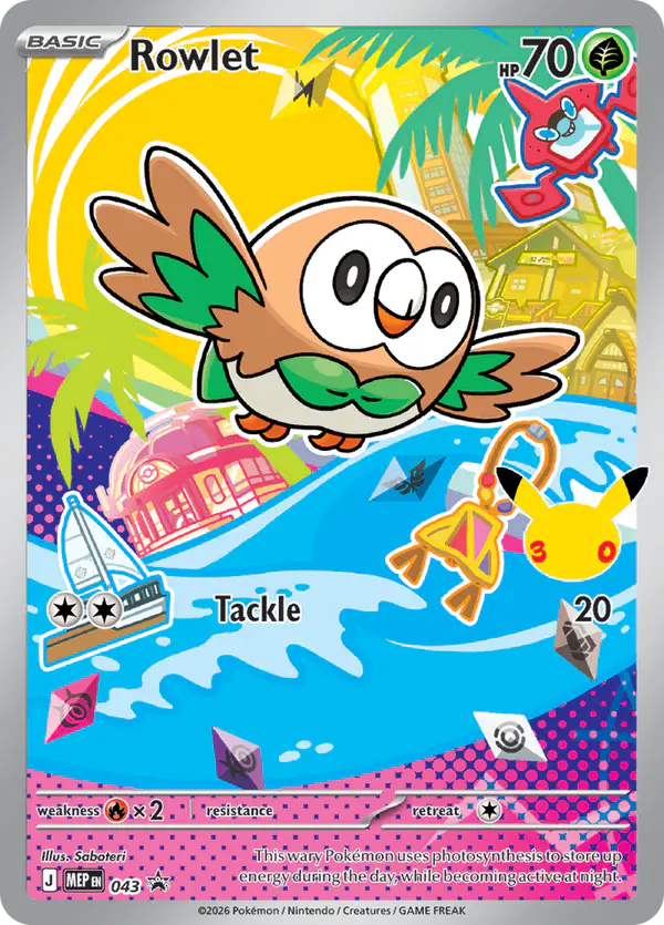 Carta Rowlet #43 de MEP Black Star Promos