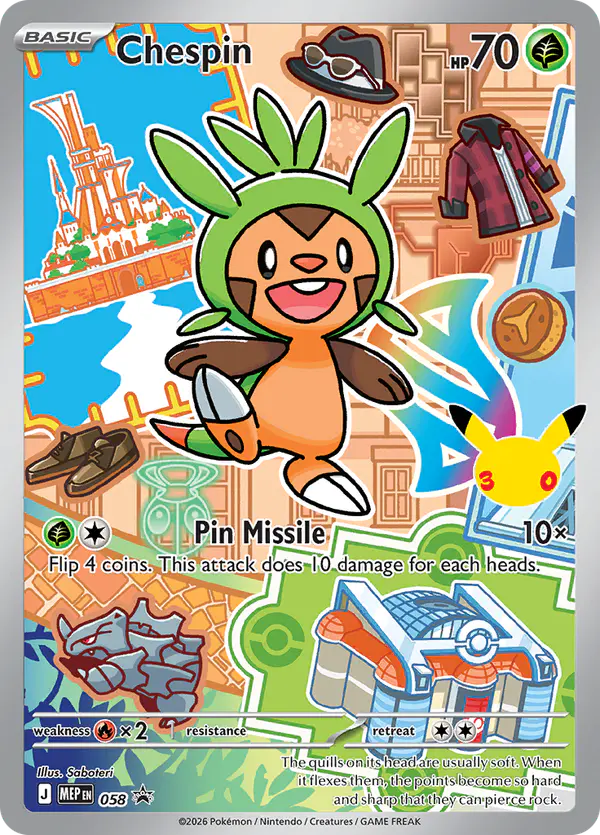 Carta Chespin #58 de MEP Black Star Promos