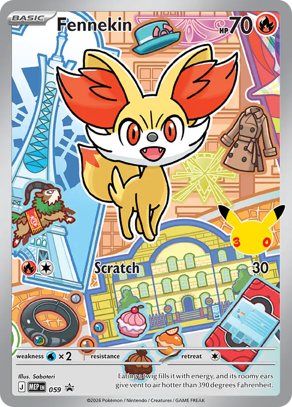 Carta Fennekin #59 de MEP Black Star Promos