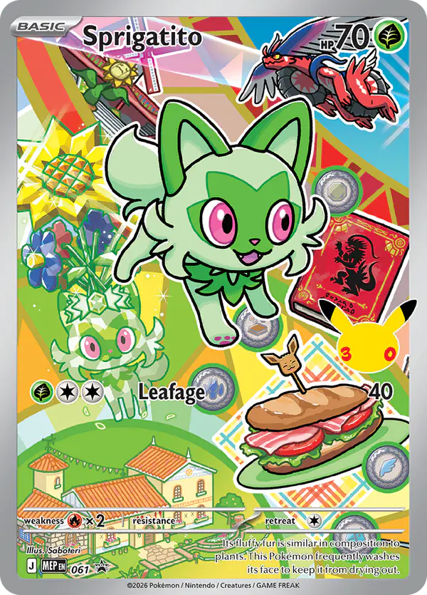 Carta Sprigatito #61 de MEP Black Star Promos