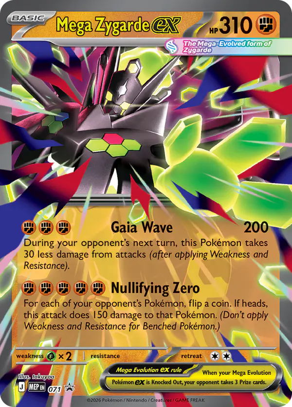 Carta Mega Zygarde ex #71 de MEP Black Star Promos
