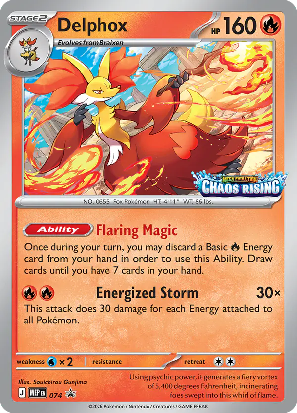 Carta Delphox #74 de MEP Black Star Promos