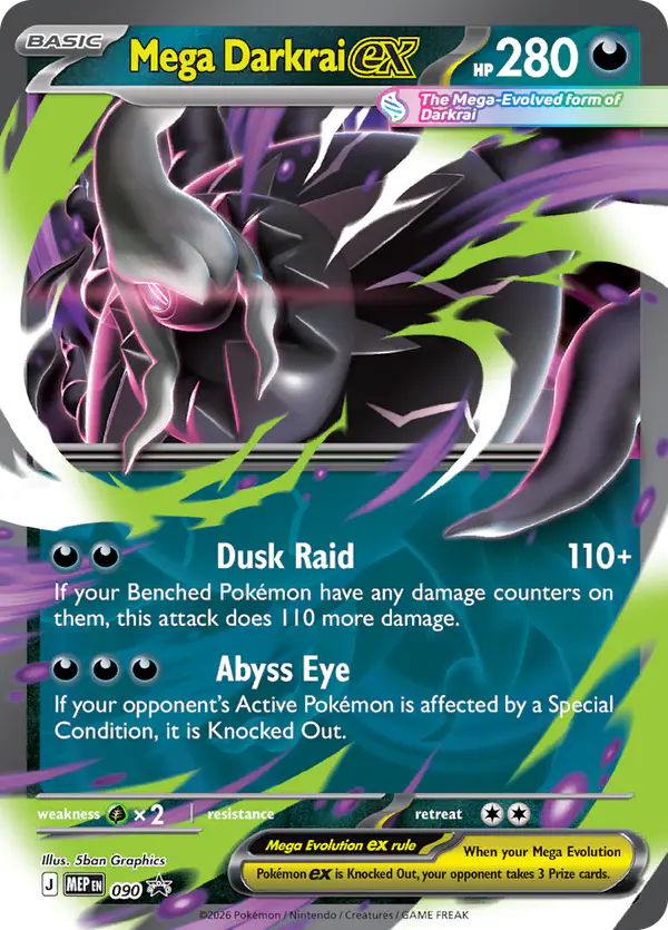 Carta Mega Darkrai ex #90 de MEP Black Star Promos