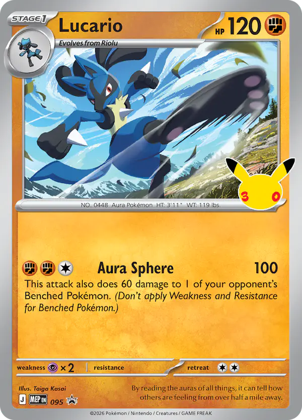 Carta Lucario #95 de MEP Black Star Promos