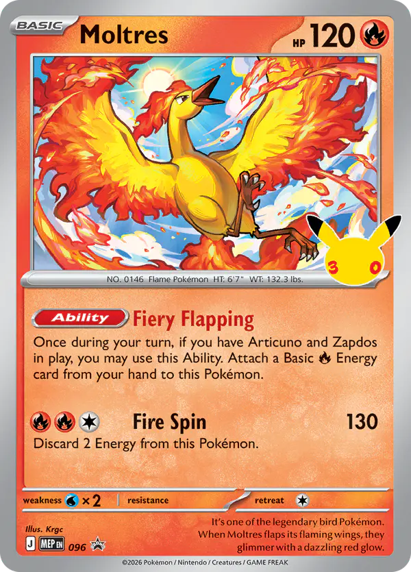 Carta Moltres #96 de MEP Black Star Promos