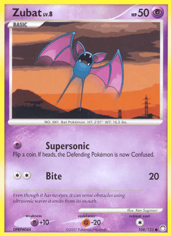 Carta Zubat 108/123 de Mysterious Treasures