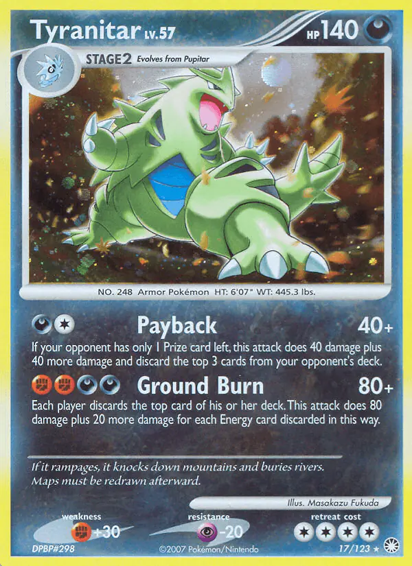 Carta Tyranitar 17/123 de Mysterious Treasures