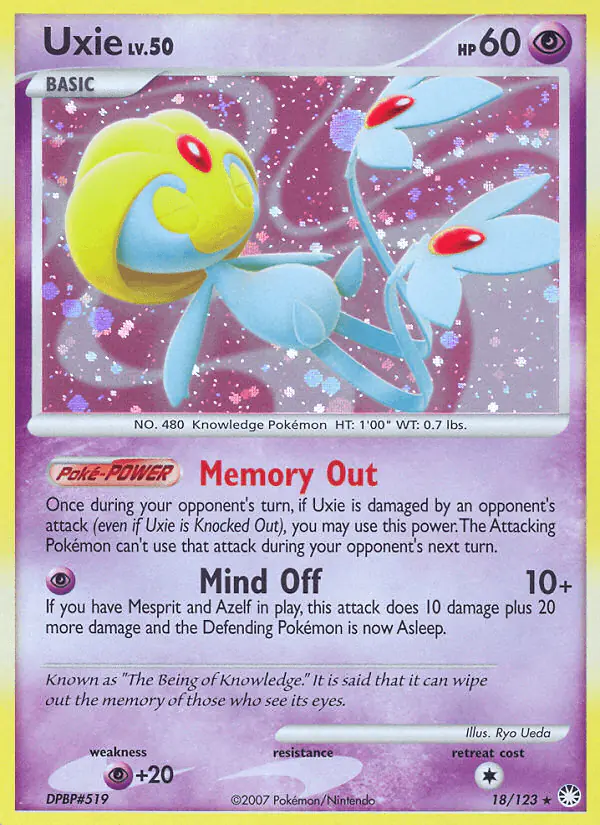 Carta Uxie 18/123 de Mysterious Treasures