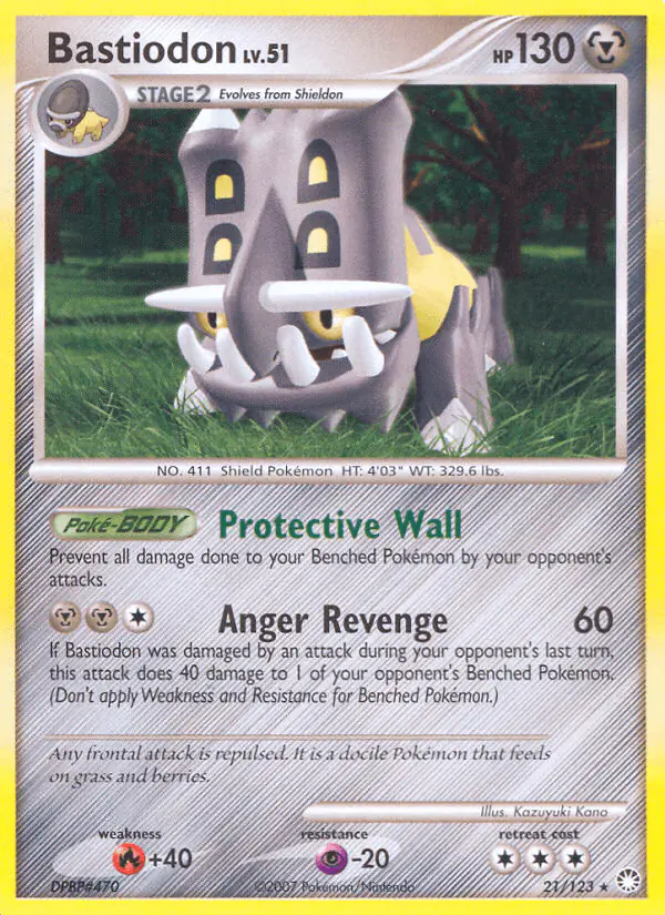 Carta Bastiodon 21/123 de Mysterious Treasures